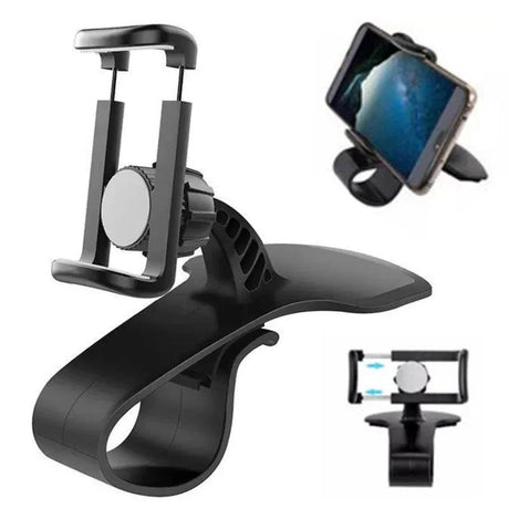 Car Dashboard Phone Holder Clip Mount Stand for all phones, universal adjustable size GPS Support Clips Rotatable Bracket - novelvine