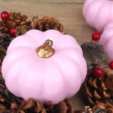 6pcs Pink Artificial Pumpkins for Fall, Halloween, Thanksgiving, & Holiday Party Décor – Perfect for Home Decoration & Seasonal Centerpieces