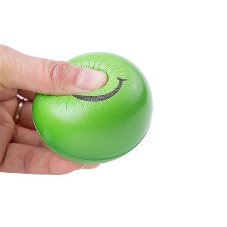 Smile Face Stress Ball - 6.3cm PU Foam Squeeze Toy for Hand Exercise and Anxiety Relief - Perfect for Children and Adults - novelvine