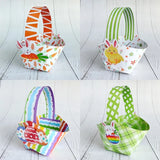 4-Piece Easter Bunny Rabbit Paper Bags - Perfect for Egg, Candy, and Cookie Packaging - Easter Party Supplies and Decorations