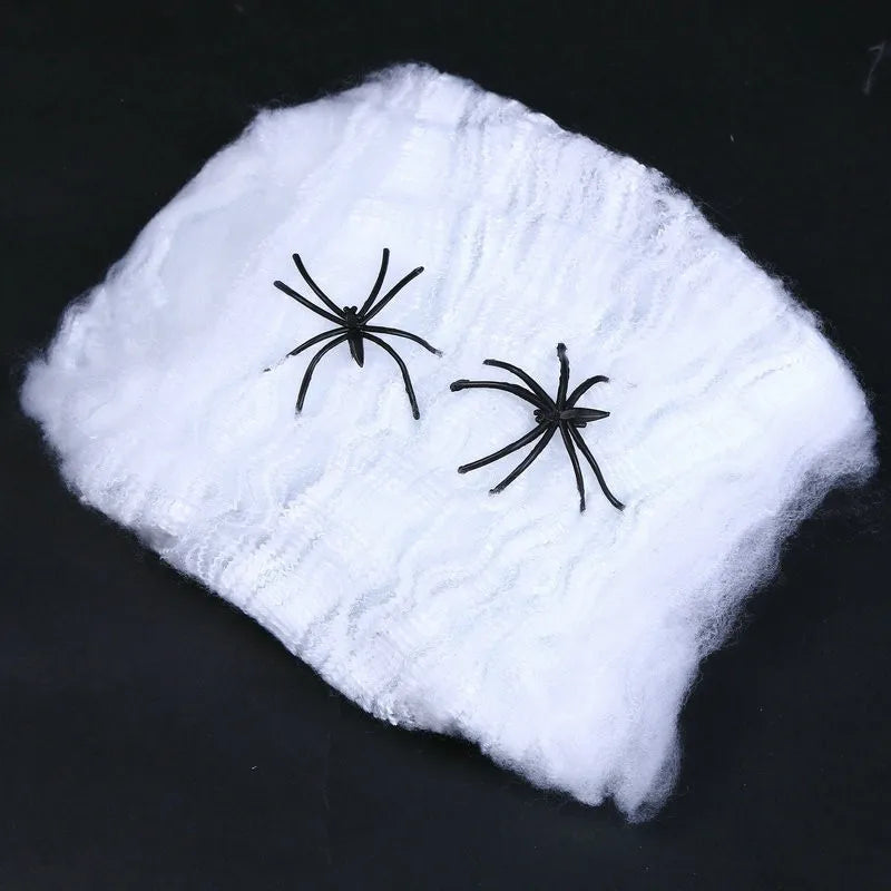 Halloween Decorations: Stretchy Artificial Spider Web – Scary Cobwebs for Party, Bar & Haunted House Props