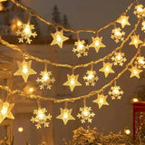 3M 2024 Snowflake Christmas Lights - LED String Fairy Lights for Home, Tree, Garden & New Year Décor