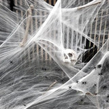 Halloween Decorations: Stretchy Artificial Spider Web – Scary Cobwebs for Party, Bar & Haunted House Props