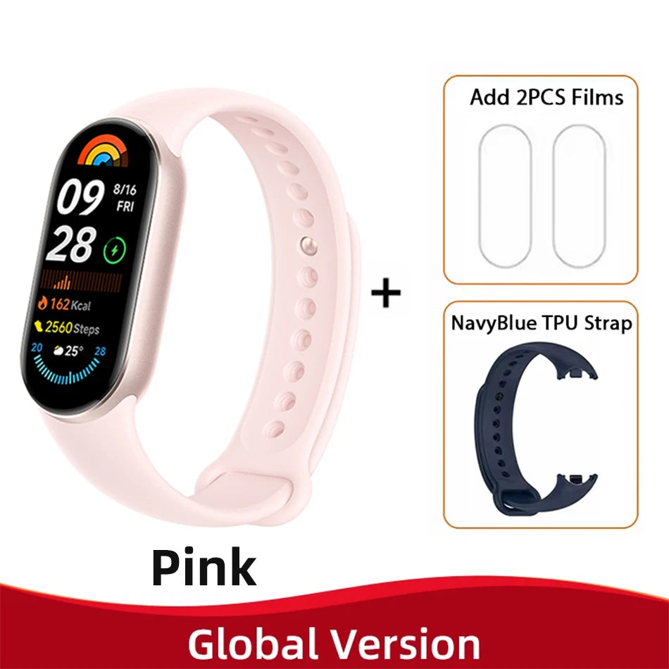 New Global Version Xiaomi Mi Band 9 AMOLED 1.62" Display Blood Oxygen Fitness Tracker Bracelet Xiaomi Smart Band 9 Wrist Watch