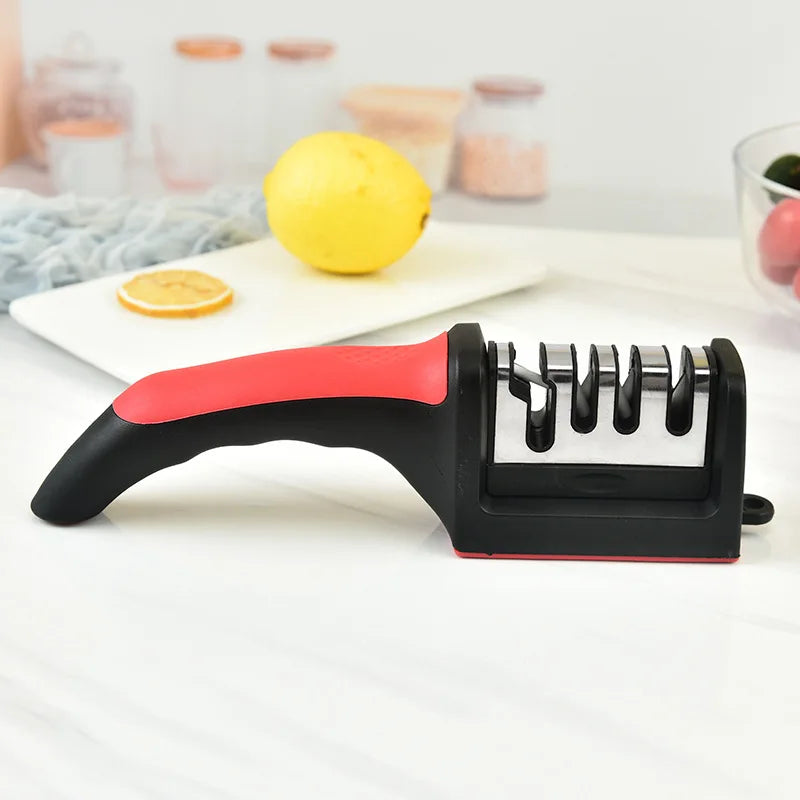 4-Stage Multi-Functional Knife Sharpener | Handheld 3-in-1 Kitchen Sharpening Tool