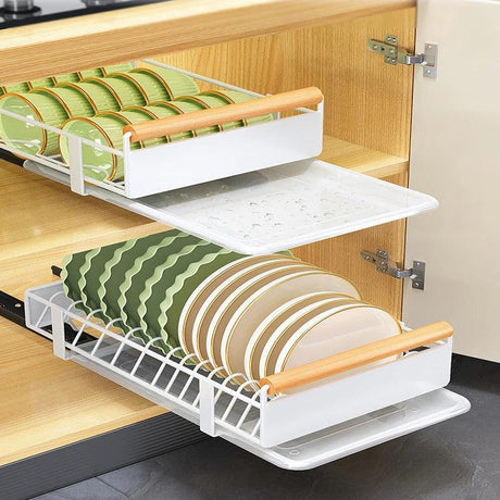 Sliding Bowl Dish Storage Rack - novelvine