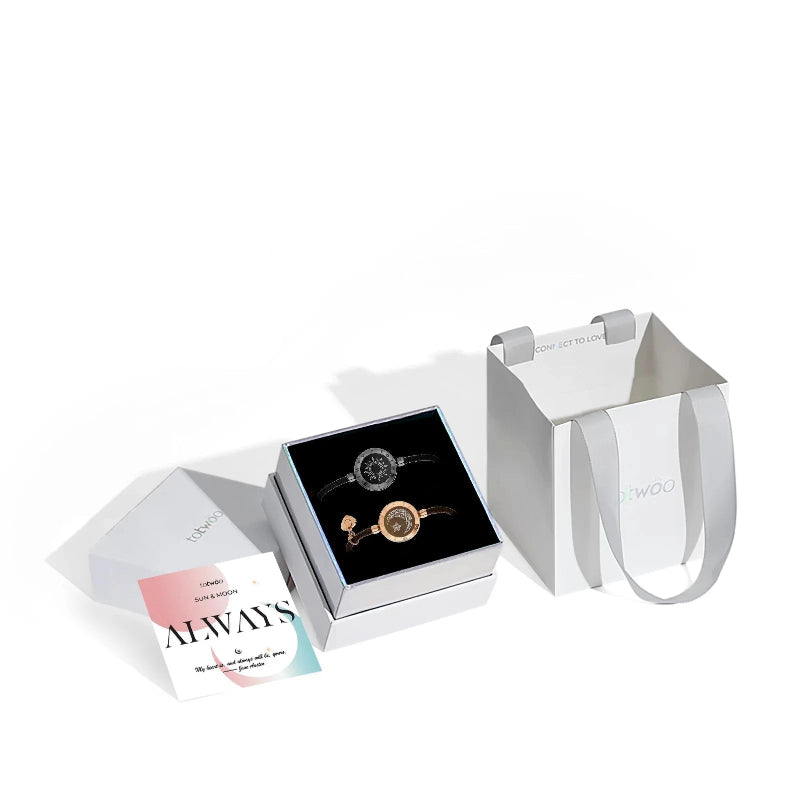 TOTWOO Long Distance Touch Bracelets for Couples – Smart Light-Up & Vibration Love Bracelets | Relationship Gift for Lovers