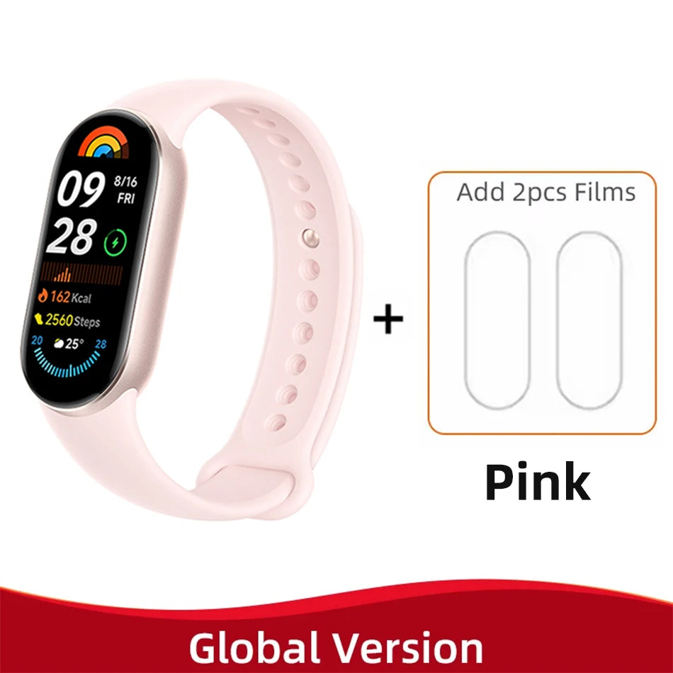 New Global Version Xiaomi Mi Band 9 AMOLED 1.62" Display Blood Oxygen Fitness Tracker Bracelet Xiaomi Smart Band 9 Wrist Watch