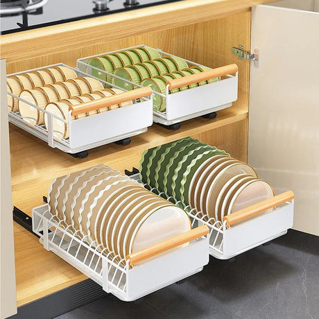 Sliding Bowl Dish Storage Rack - novelvine