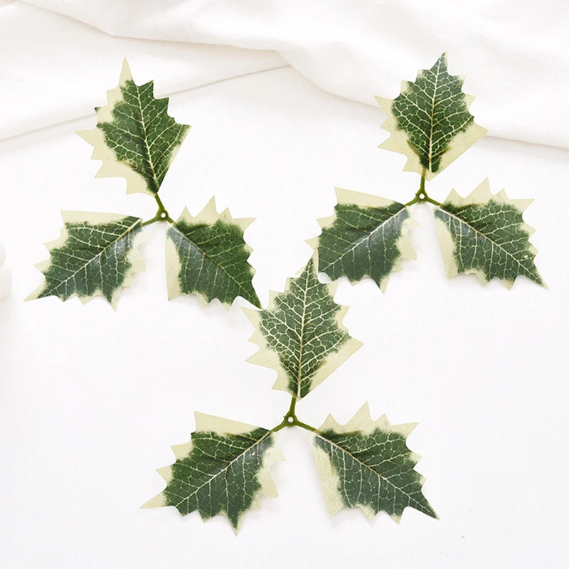 Christmas Holly Leaves & Red Berries – Artificial DIY Wreath Décor for Home, Party, Xmas Tree & New Year Gifts