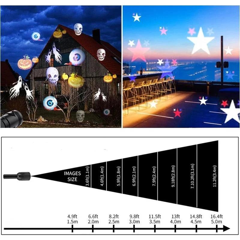 Christmas Party Lights Snowflake Laser Projector Led Stage Light Rotating Xmas Pattern Outdoor Holiday Lighting Garden Decor - novelvine