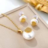 Luxury Water Drop Choker Necklace & Earrings Set – Stainless Steel Women’s Jewelry for Wedding & Special Occasions