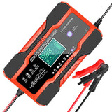 12V 24V Smart Fast Car Battery Charger - 12A/10A, 7-Stage Pulse Repair, AGM/GEL/WET Lead Acid