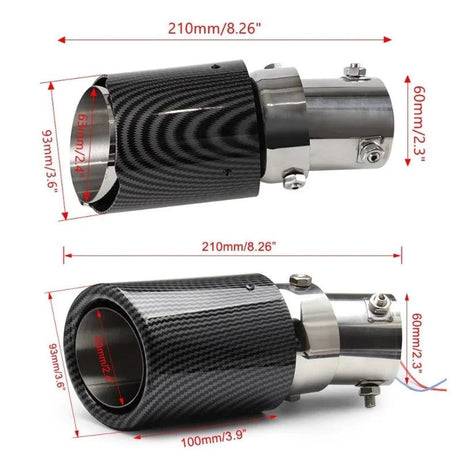Universal Car Modified Exhaust Muffler Tip Pipe LED Red/Blue Light Outlet Exhaust Pipe Tail Throat Silencer Turbo Sport - novelvine