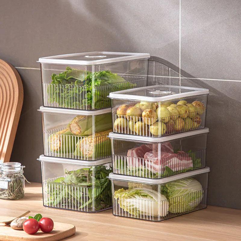 Transparent Fridge Organizer Food Storage Containers Fresh Vegetable Fruit Baskets Refrigerator Storage Box Kitchen Organizer - novelvine