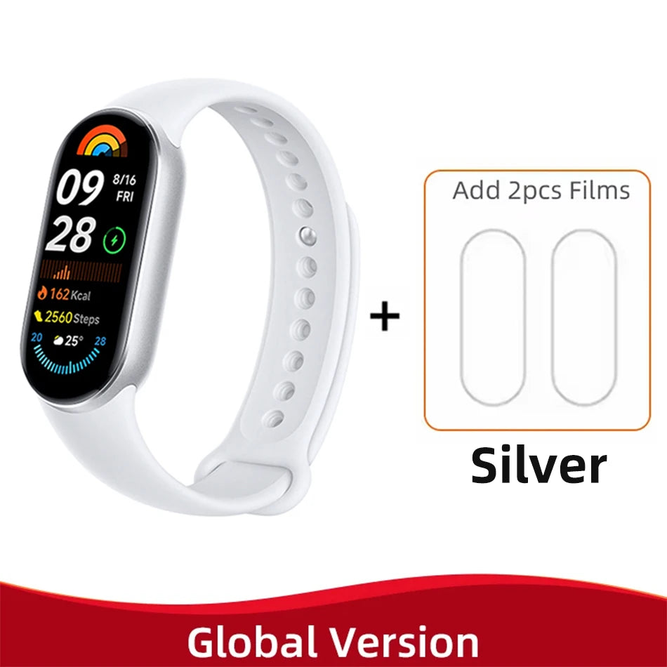 New Global Version Xiaomi Mi Band 9 AMOLED 1.62" Display Blood Oxygen Fitness Tracker Bracelet Xiaomi Smart Band 9 Wrist Watch