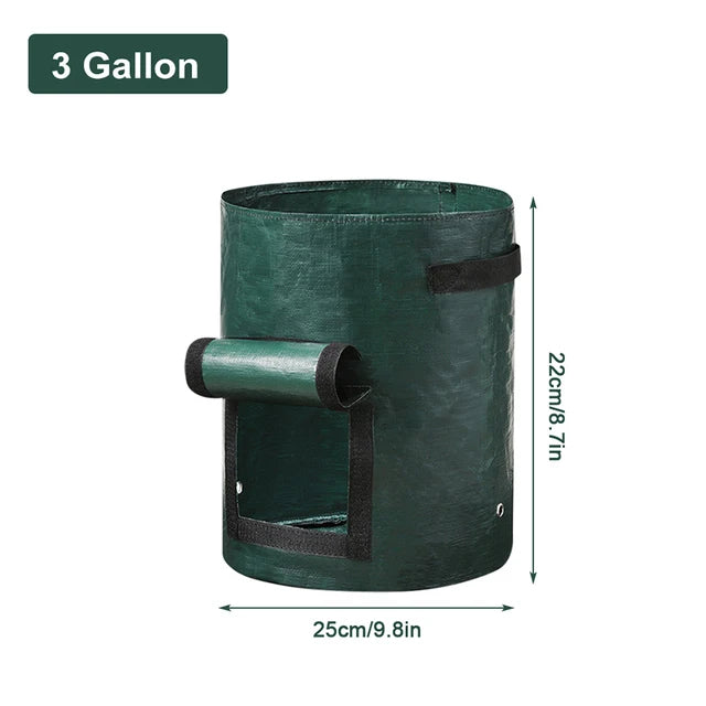 Garden Grow Bags 3/5/7/10 Gallon – Heavy-Duty Fabric Plant Pots for Vegetables, Potatoes, Onions, and Herbs – PE DIY Planter Bags with Handles