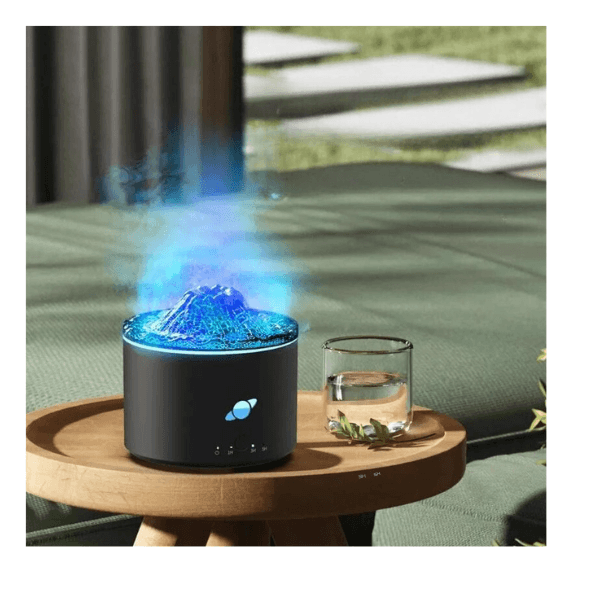230ML Volcano Aromatherapy Diffuser - USB Flame Simulation Air Humidifier with Color Changing Ambient Lights and Mist Maker - novelvine