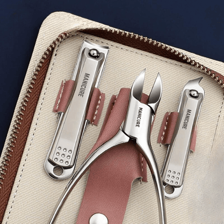 Innate Luxury Manicure Set Surgical Grade Scissors Stainless nail clipper Kit Full Function Pink Series package Pedicure - novelvine