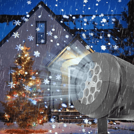 Christmas Party Lights Snowflake Laser Projector Led Stage Light Rotating Xmas Pattern Outdoor Holiday Lighting Garden Decor - novelvine