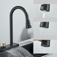 Kitchen Faucet Flexible Pull Out 3 Way Nozzle Gourmet Kitchen Faucets Black Rain Waterfall Kitchen Sink Mixer Tap Crane - novelvine