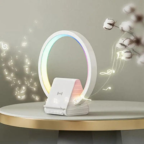 15W RGB Night Light Wireless Charger, Bluetooth Speaker Music Home Styling  and Smart  Lamps