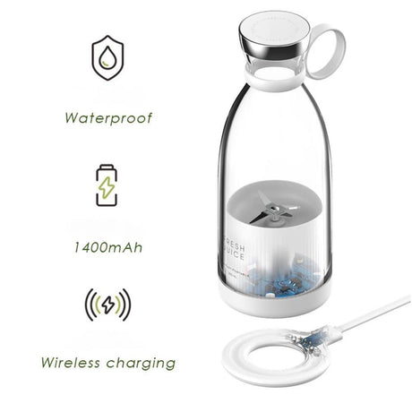 Compact Wireless Portable Mini Fruit Blender - Ideal for Smoothies, Juices, and Milkshakes On-the-Go
