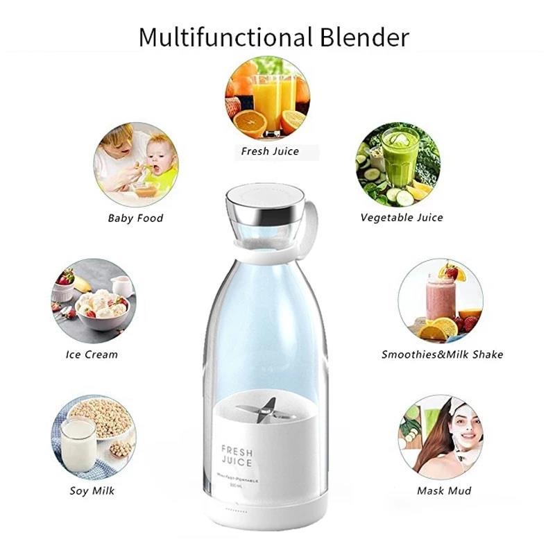 Compact Wireless Portable Mini Fruit Blender - Ideal for Smoothies, Juices, and Milkshakes On-the-Go