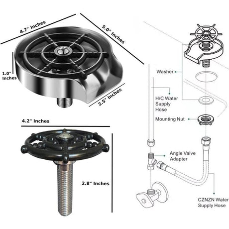 Automatic Glass Rinser Cup Washer for Kitchen Sink - novelvine