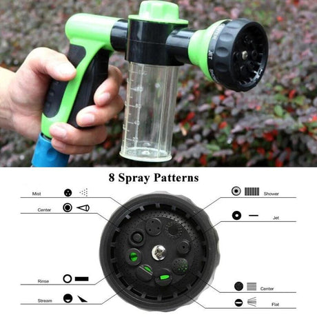 High Pressure Water Hose Nozzle Spray & Soap Dispenser Garden Gun | Car Wash Foam Gun for Watering Plants, Lawn, Patio, Cleaning, & Pet Showering - novelvine