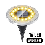 8/16 LED Solar Ground Lights Outdoor Waterproof Garden Decoration Pathway Yard Landscape Lighting for Patio, Lawn, Path, Disk